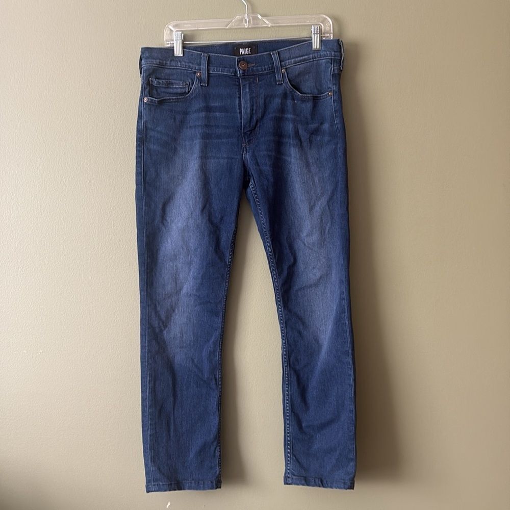 Paige Lennox Blue Denim Jeans Slim Fit Men's Size 33 - Picture 2 of 11